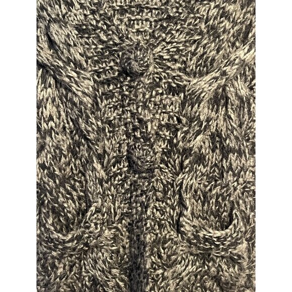 Calypso St. Barth Women Hand-3D Chunky Cable Knit Wool Blend Vest Pckts S/M Hood - Picture 5 of 16